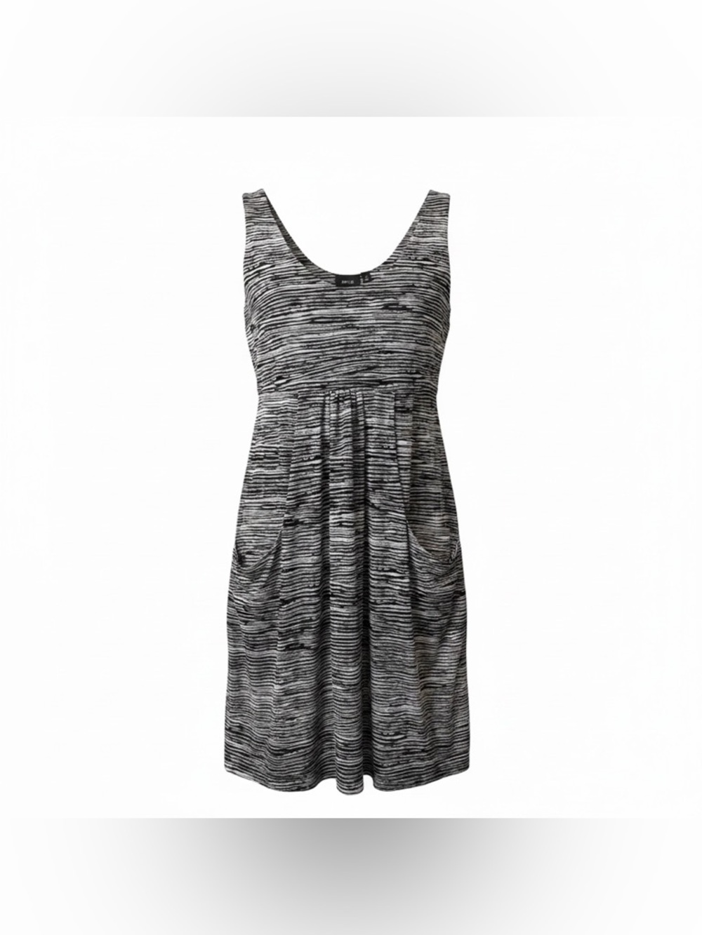 Apt. 9 Black & White Abstract Stripe Sleeveless Empire Waist Dress